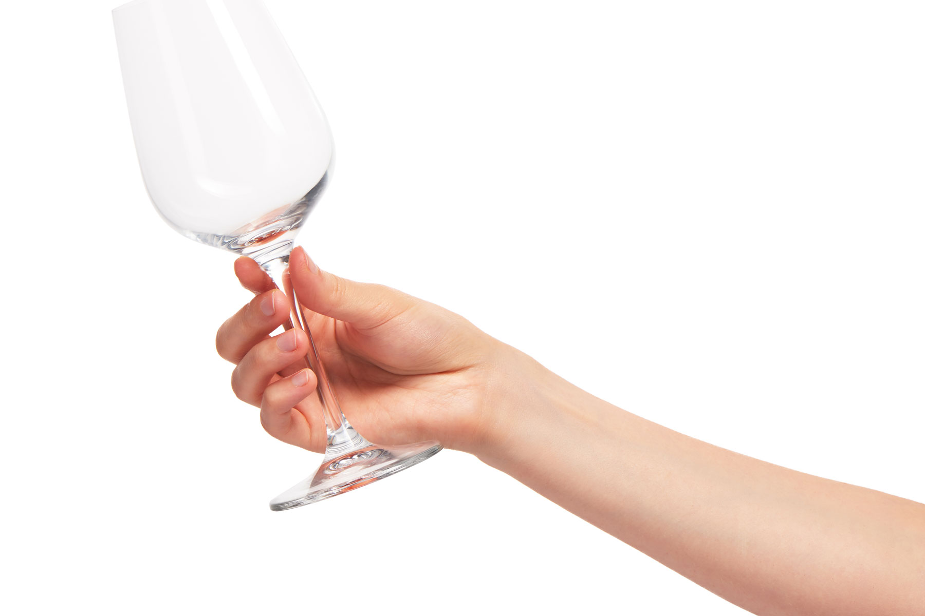 person holding empty wine glass while wondering does alcohol withdrawal cause insomnia