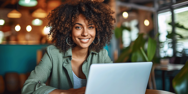 smiling person on laptop on the process of choosing the right suboxone clinic for your loved one in ocean city md